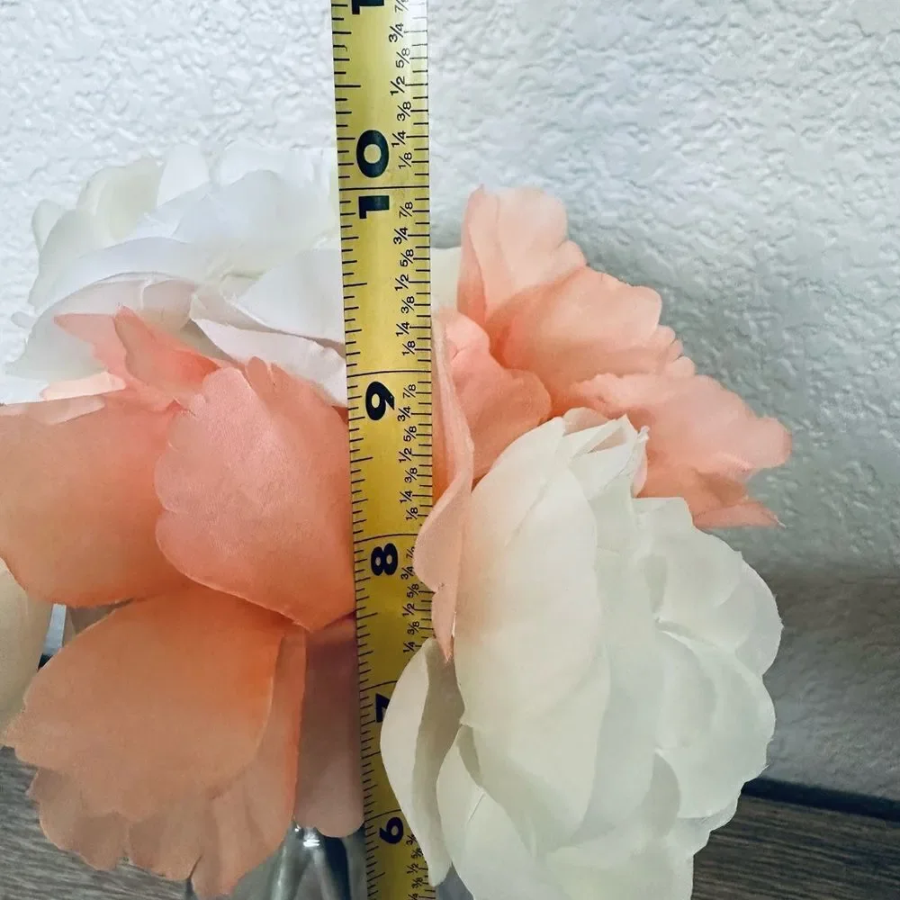 Floral Arrangement White Coral Peach Flowers in Vase